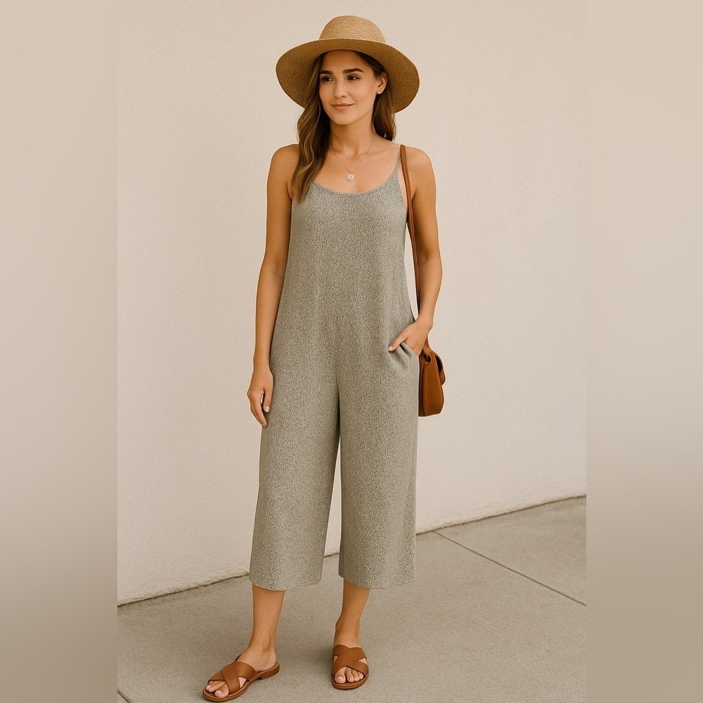 No.6 Store Ida‎ Silk Animal Print Jumpsuit Wide Leg Cropped Small